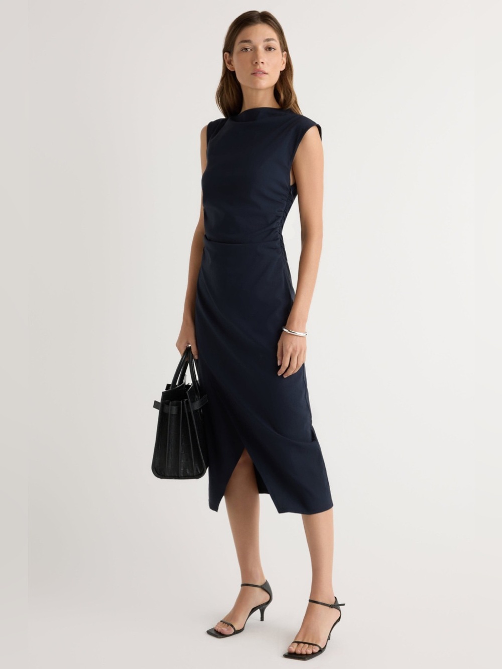 Modern Citizen Manon Asymmetric-Neck Ruched Dress